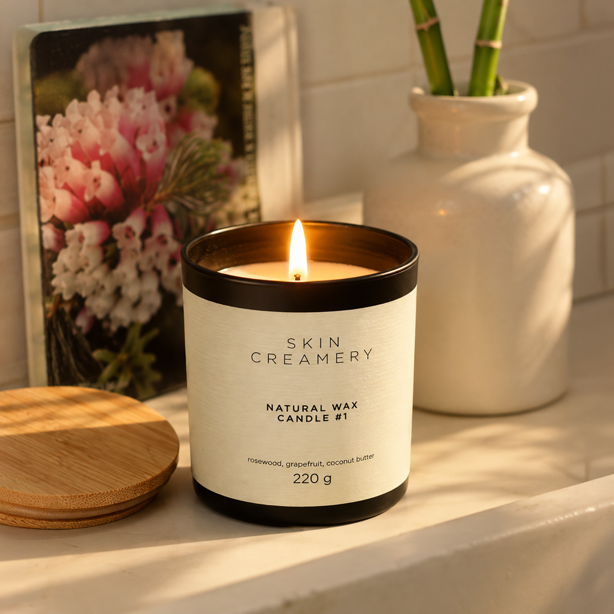 Natural Wax Candle #1 | Rosewood, Grapefruit & Coconut Butter | 220 g